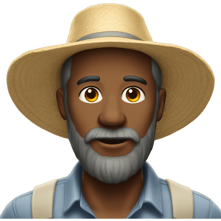 bearded man with sun hat emoji