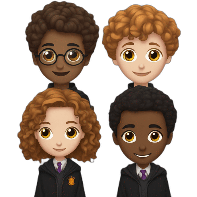 Harry Potter, Ron Wisley and Black Hermione Granger emoji