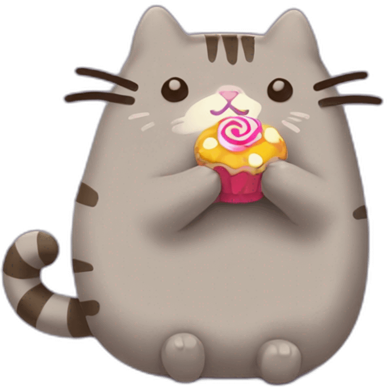 pusheen eating candy emoji