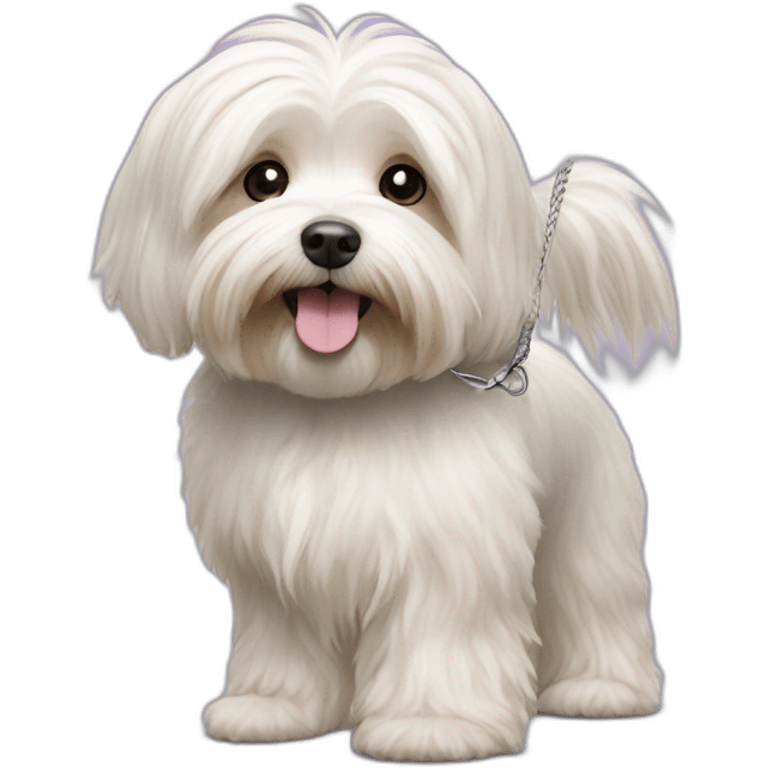 havanese dog on leash emoji