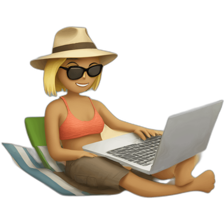 digital-nomad-working-at-beach emoji