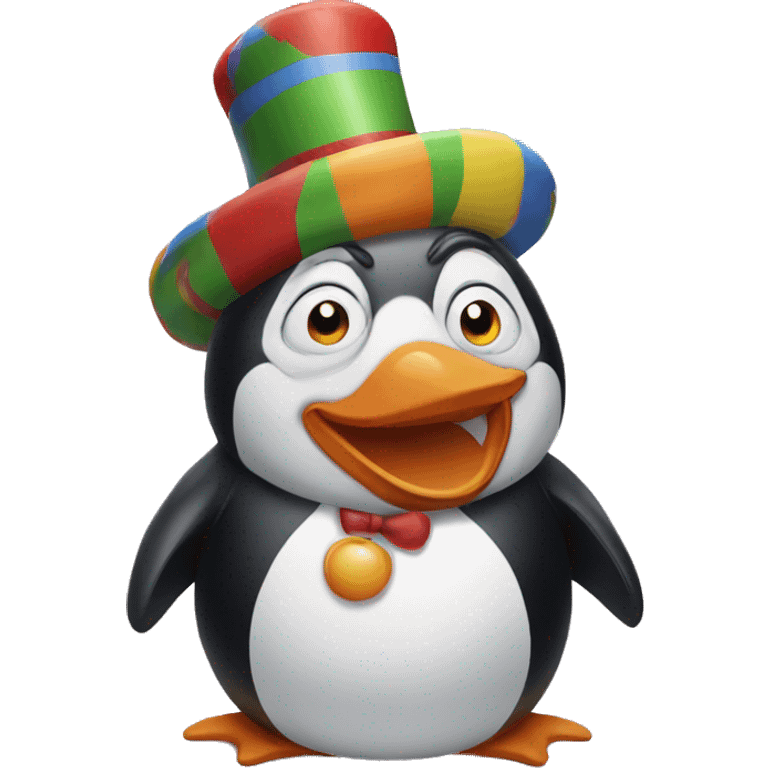 Clown penguin emoji