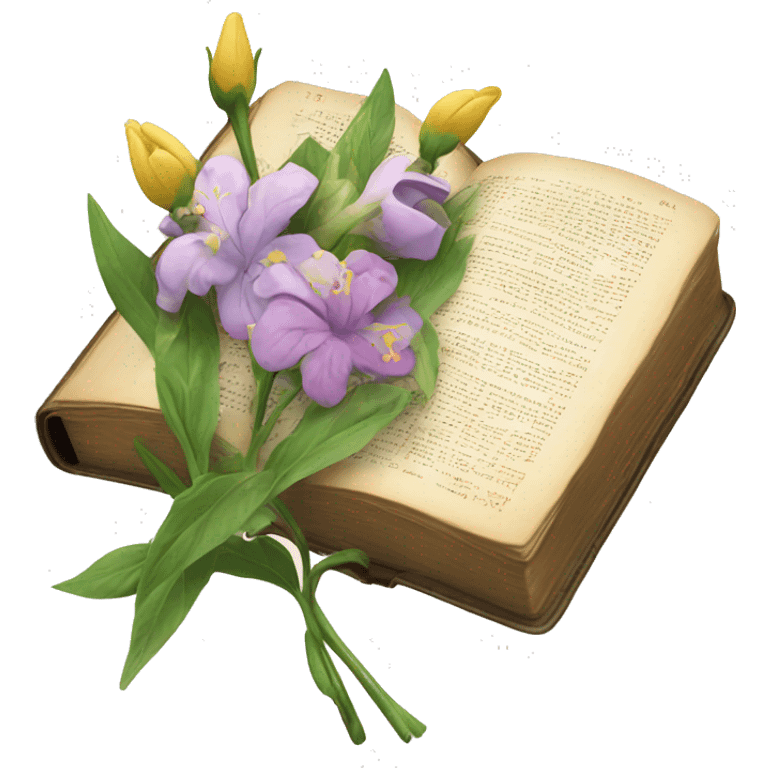 Holy bible with flowers emoji