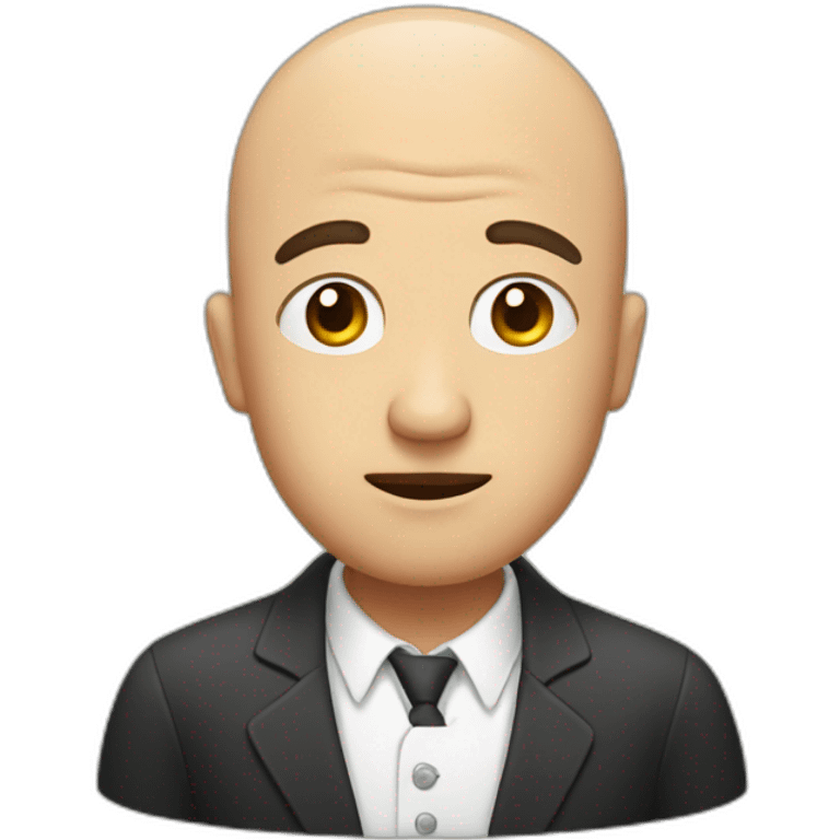 a bald man sourprised with question marks in his head emoji