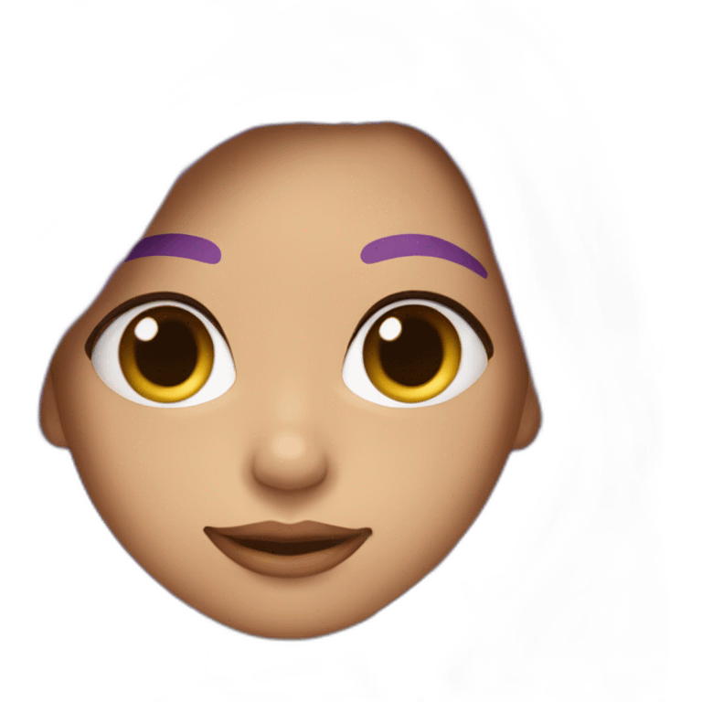 Mulher de cabelo roxo, pele clara e olho azul emoji