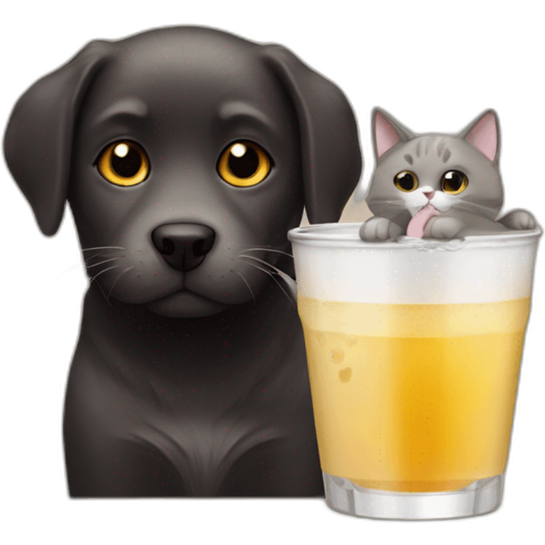 Cat drink and dog emoji