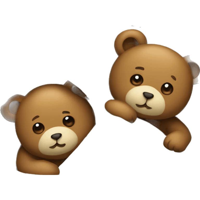 Two cute bears cuddle under blanket. Iphone emoji design emoji