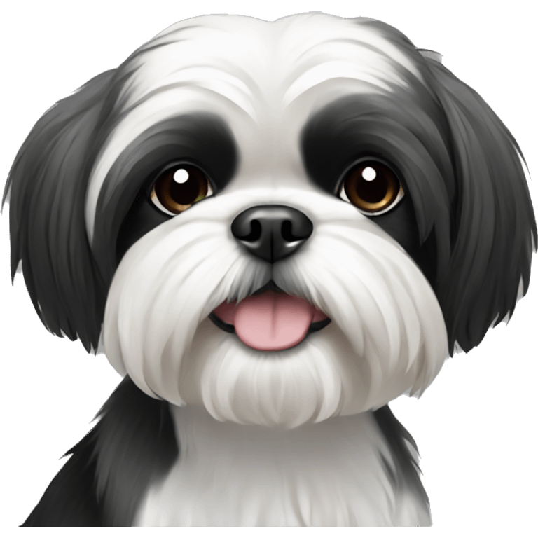 Black and white shihtzu emoji