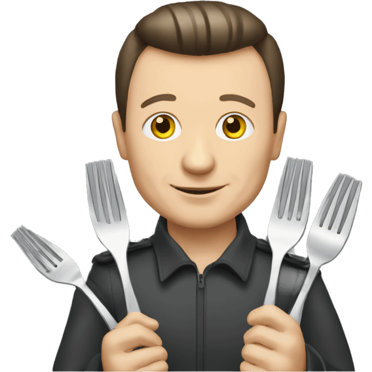 Oleg Lyashko with forks emoji