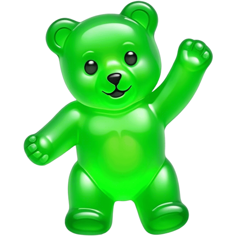 A neon green gummy bear emoji