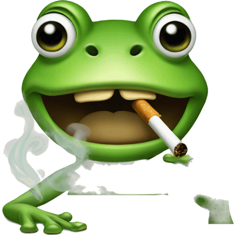 Frog smoking  emoji