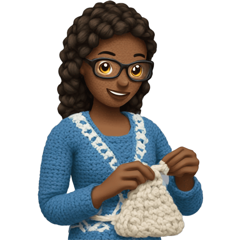 Woman crocheting  emoji