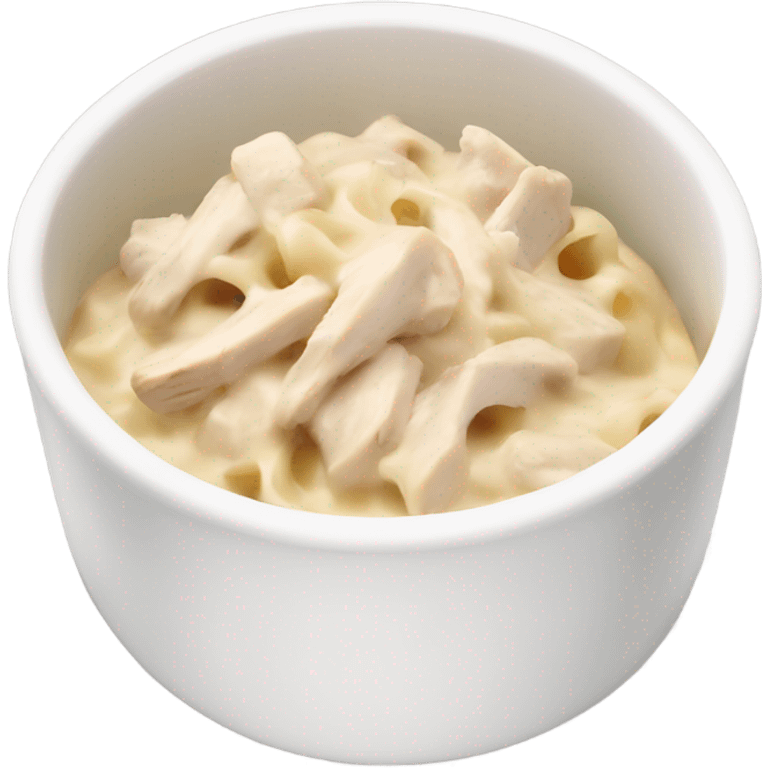 White bowl of chicken Alfredo  emoji