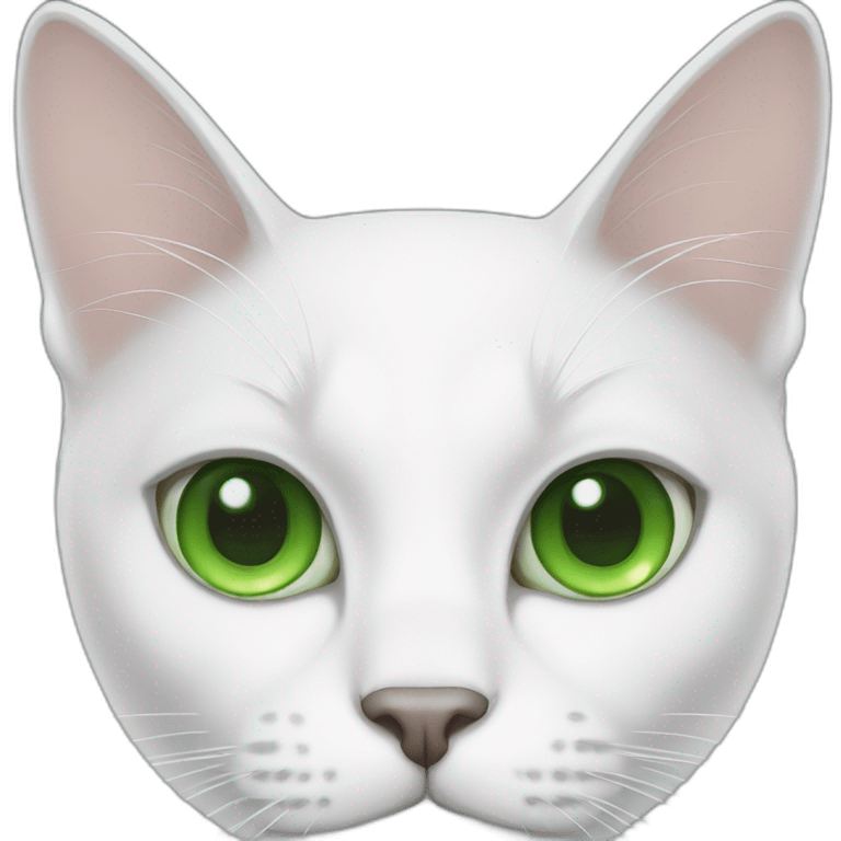 White cat with green eyes emoji