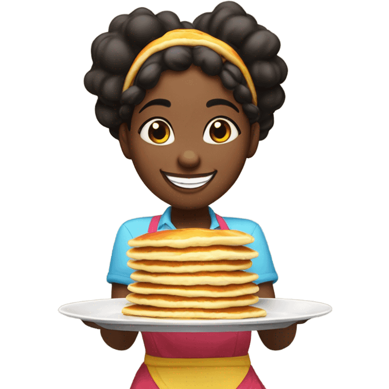 Black girl and pancakes  emoji