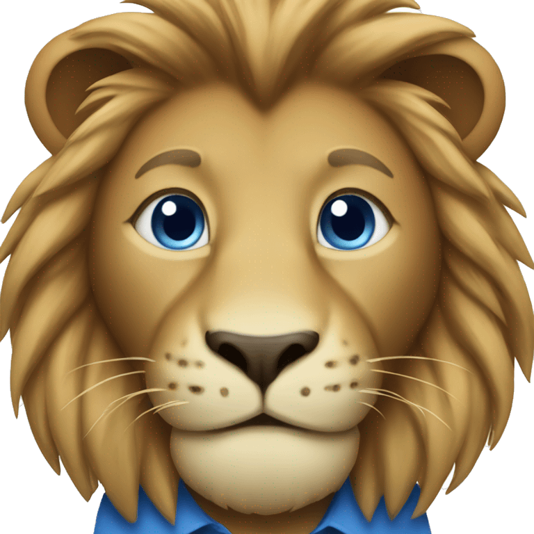 lion wearing a blue shirt emoji