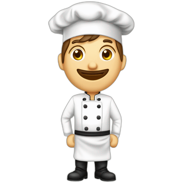 Chef cuisinier italien avec le bout des doigts joints et un drapeau italien sur le tablier emoji