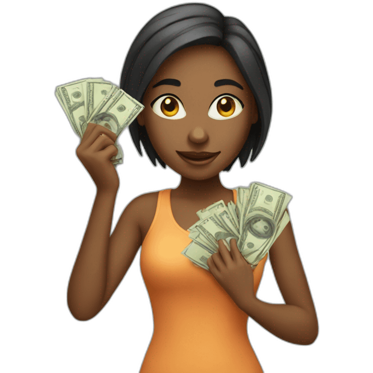 Girl with money emoji