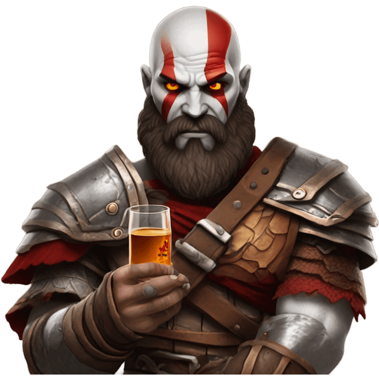 kratos drinking whiskey  emoji