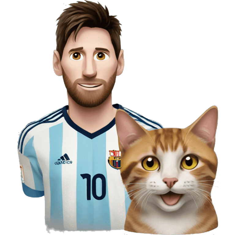 Messi with cat emoji