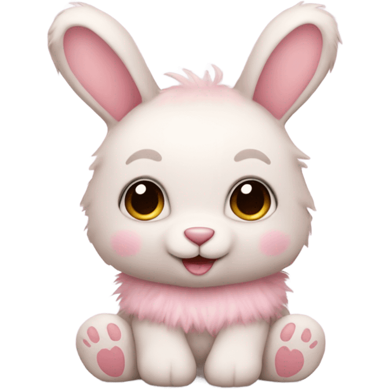 Cute rabbit Teddy bear with pale pink fur  emoji