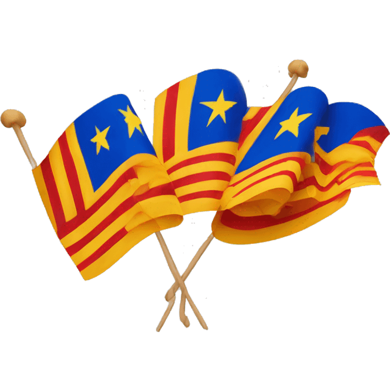 estelada de catalunya de 4 barras rojas y 5 barras amarillas emoji