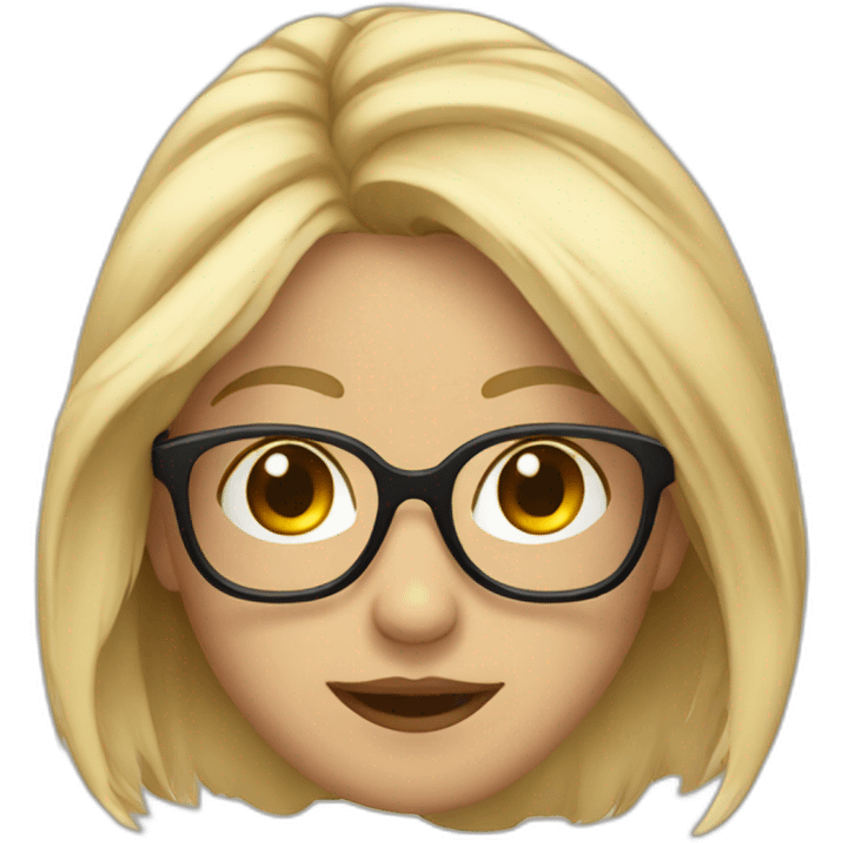 Rubia con gafas emoji