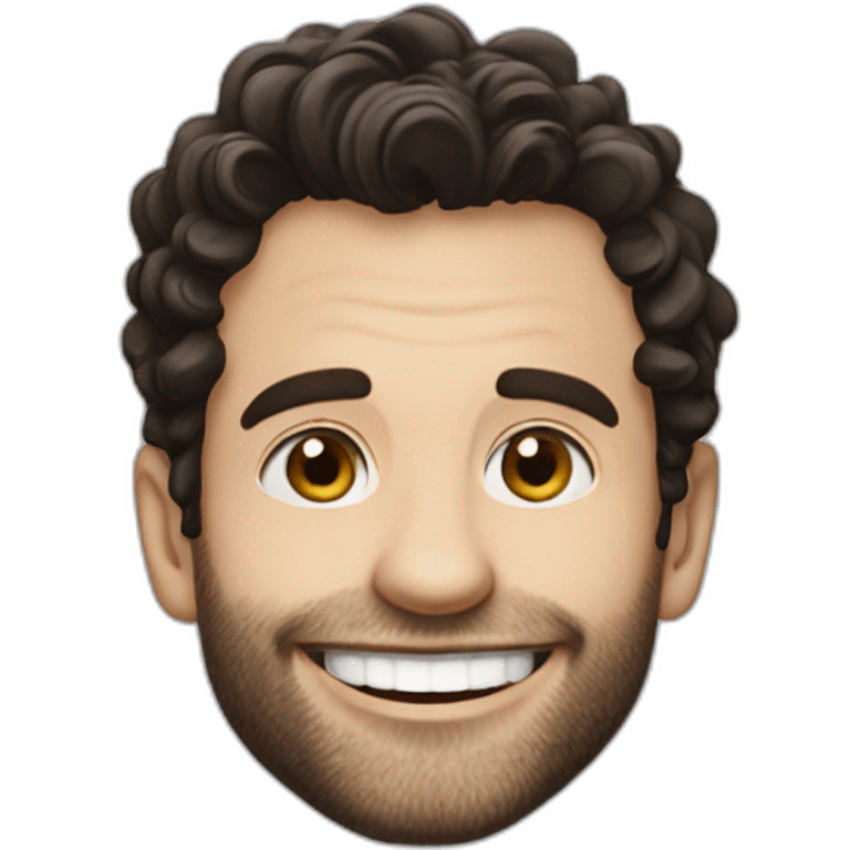 Penn badgley smiling with teeth emoji