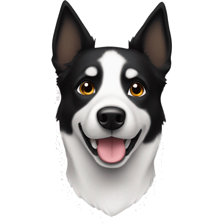 black husky Jack Russell white and black emoji