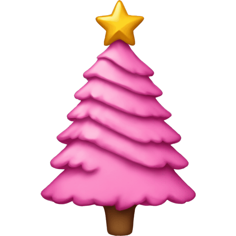 Pink Christmas tree with a bow emoji