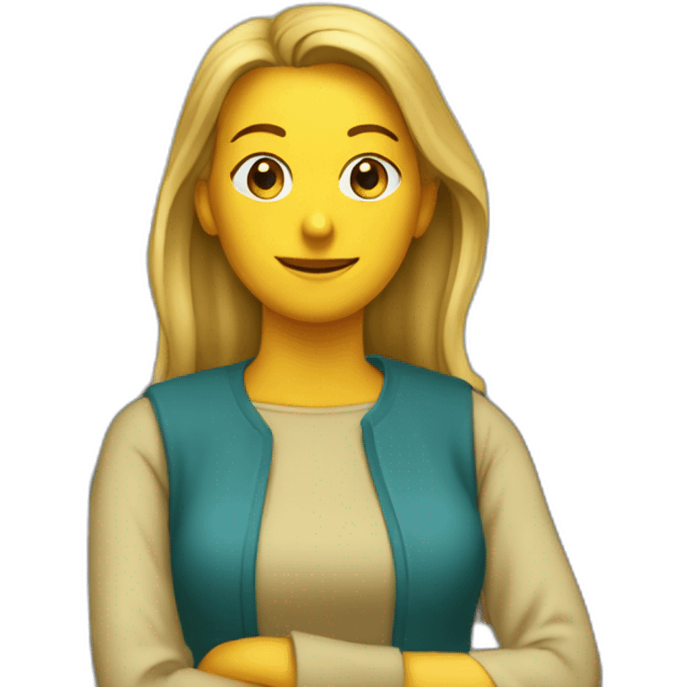 Señora de la limpieza en ventana emoji