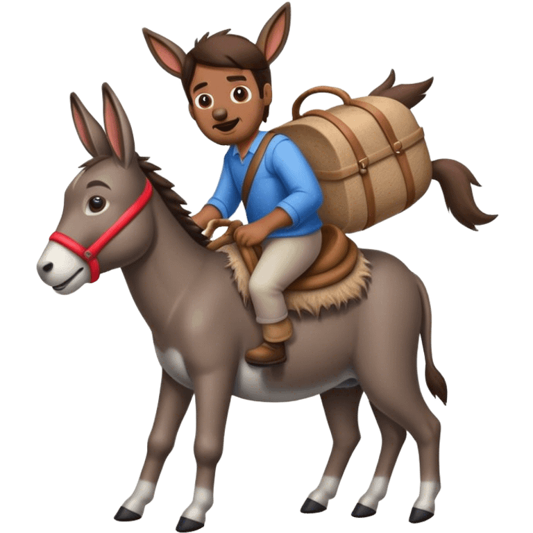 Dog riding donkey  emoji