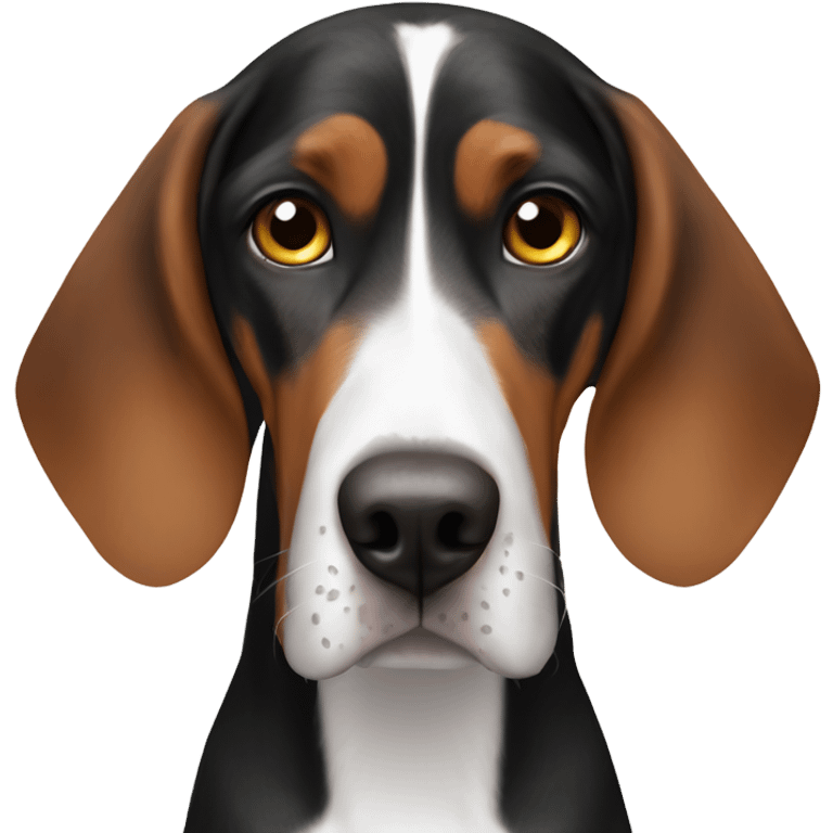 English coonhound. Heterochromia. emoji