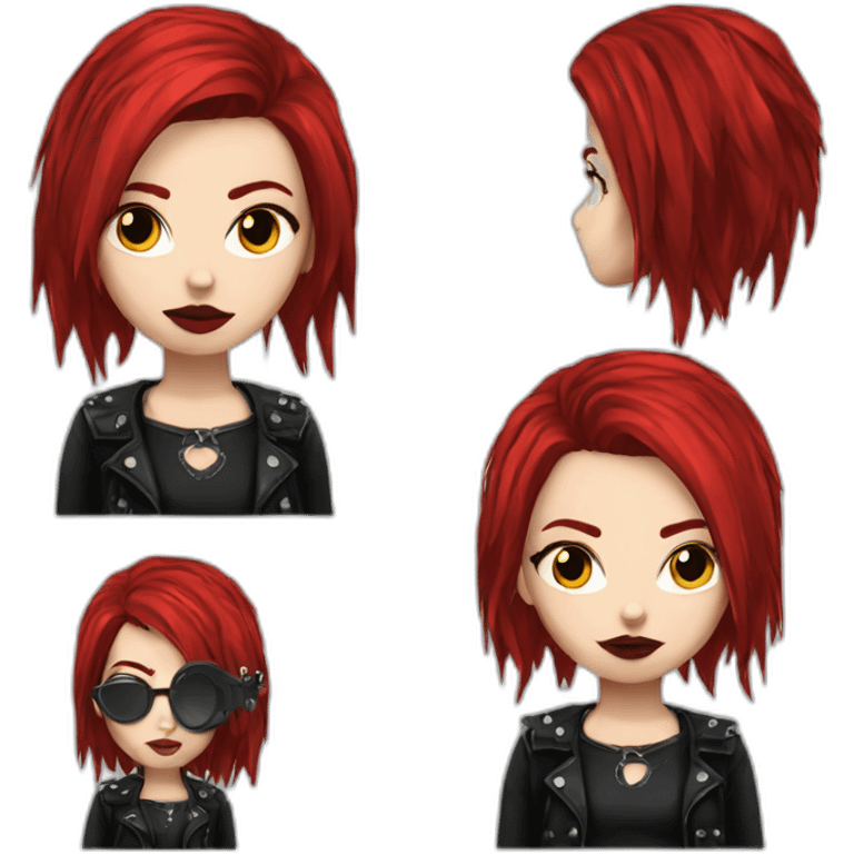 Punk gothic girl red hair emoji