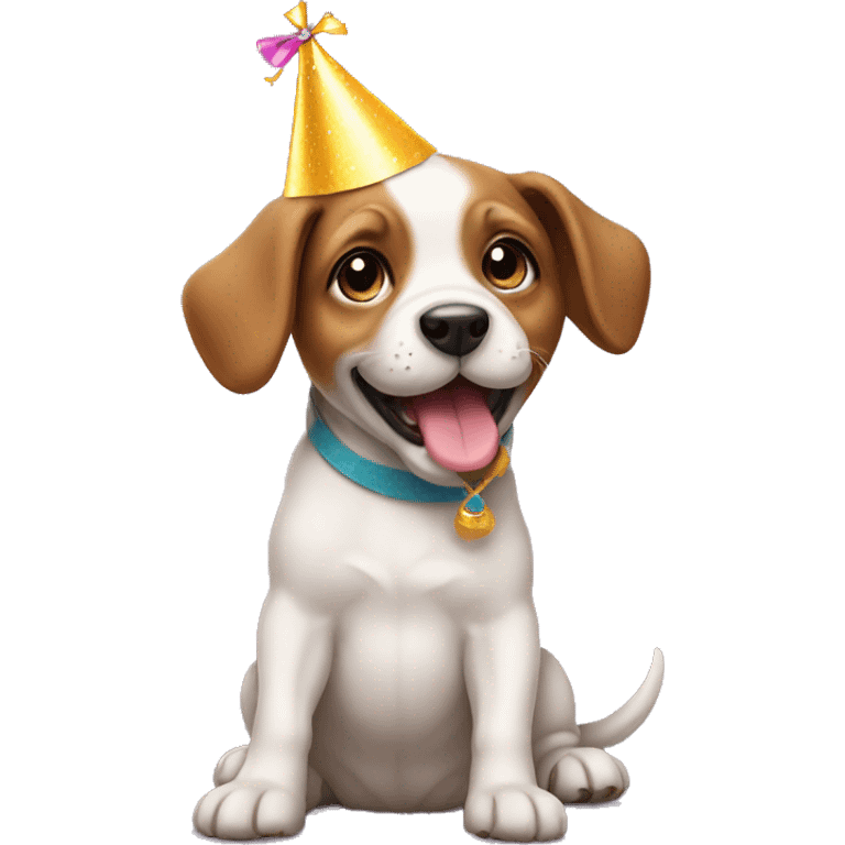 Puppy with party hat emoji