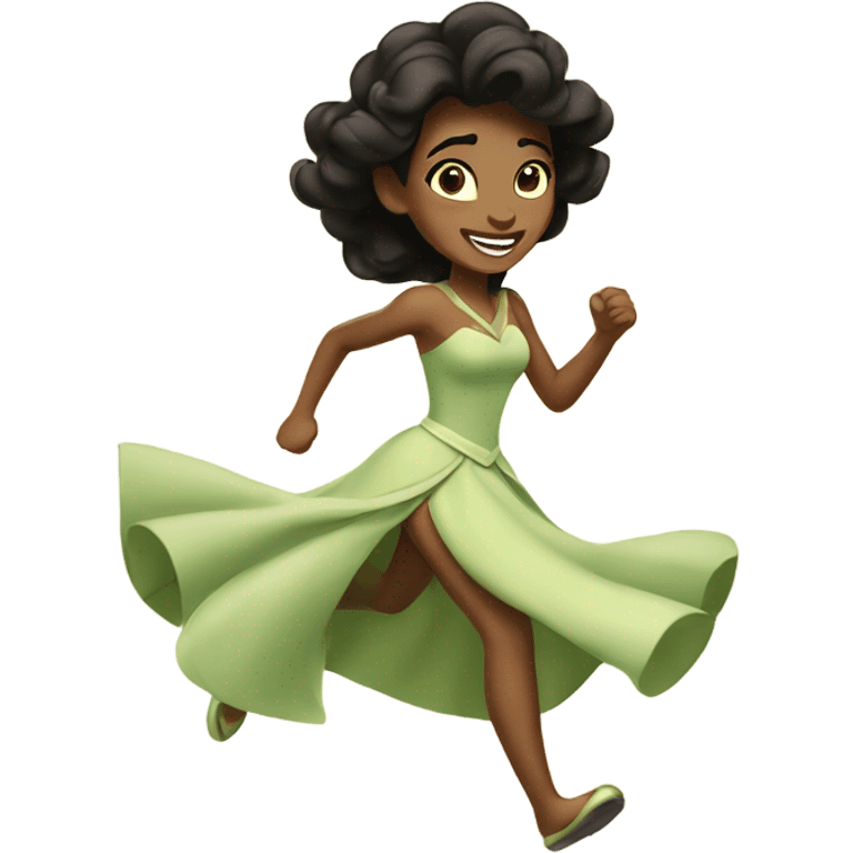 tiana princess running  emoji