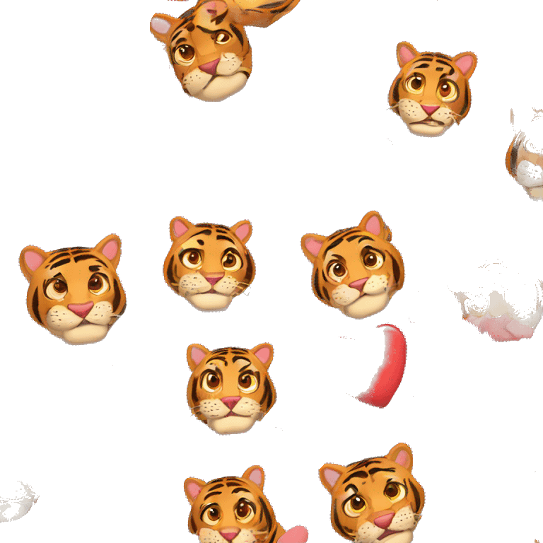 Tigre con corazones emoji