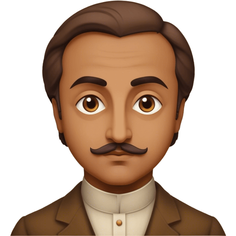 Cinematic Realistic Khalil Gibran Portrait Emoji, depicted as a poetic visionary with gentle thoughtful eyes in classic attire, rendered with soft textures and warm ethereal lighting that captures his literary spirit. emoji