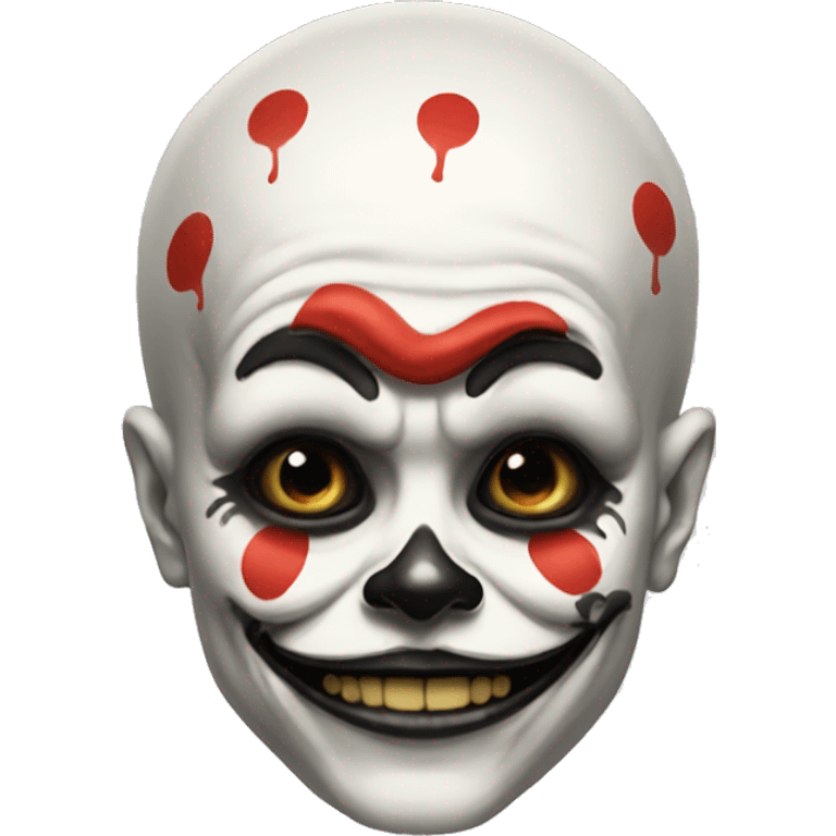 i want a skull with a clown merged emoji