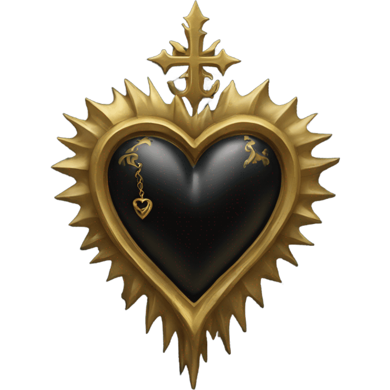 gothic black and gold holy heart emoji