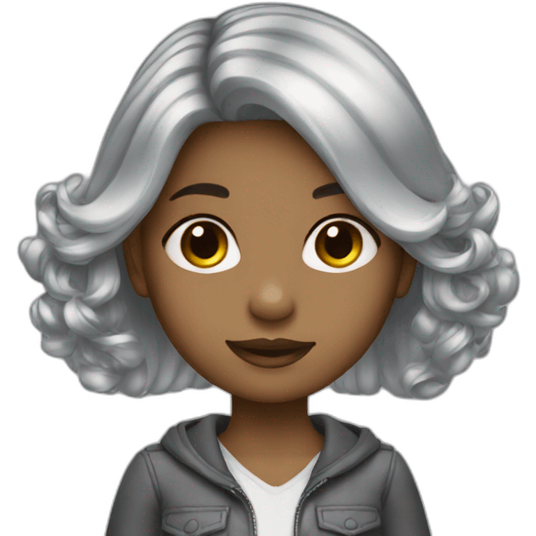 silver ombre hair girl emoji