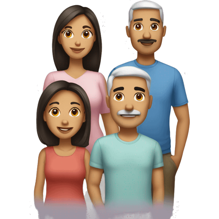 White dad,Hispanic mom, Hispanic daughter emoji