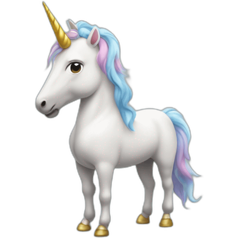 A unicorn standing on its two hind legs emoji