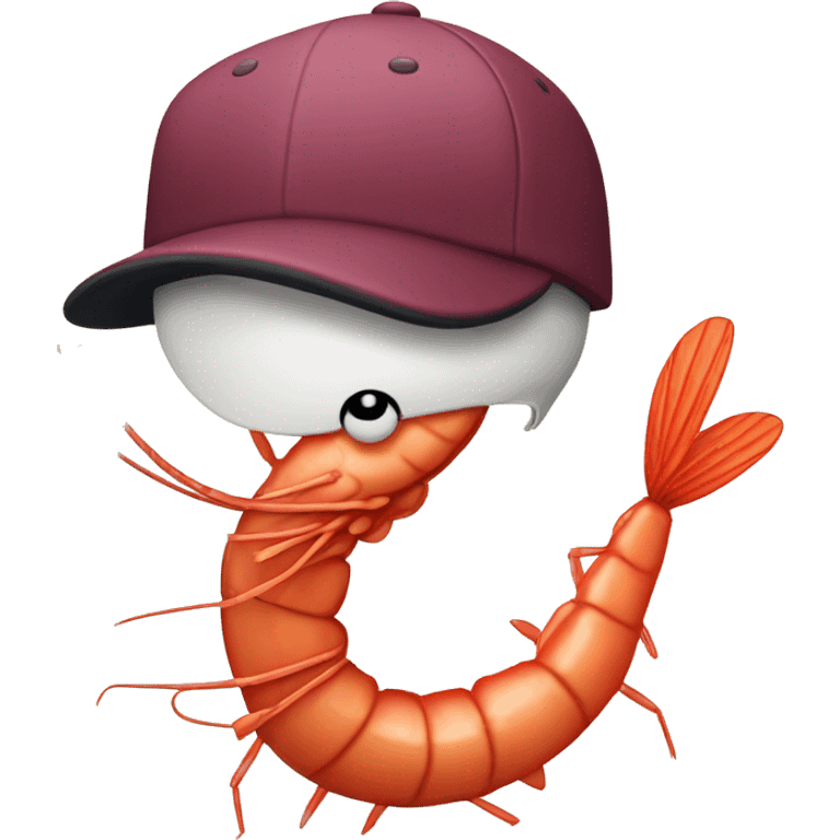 Shrimp with baseball hat and mustache emoji