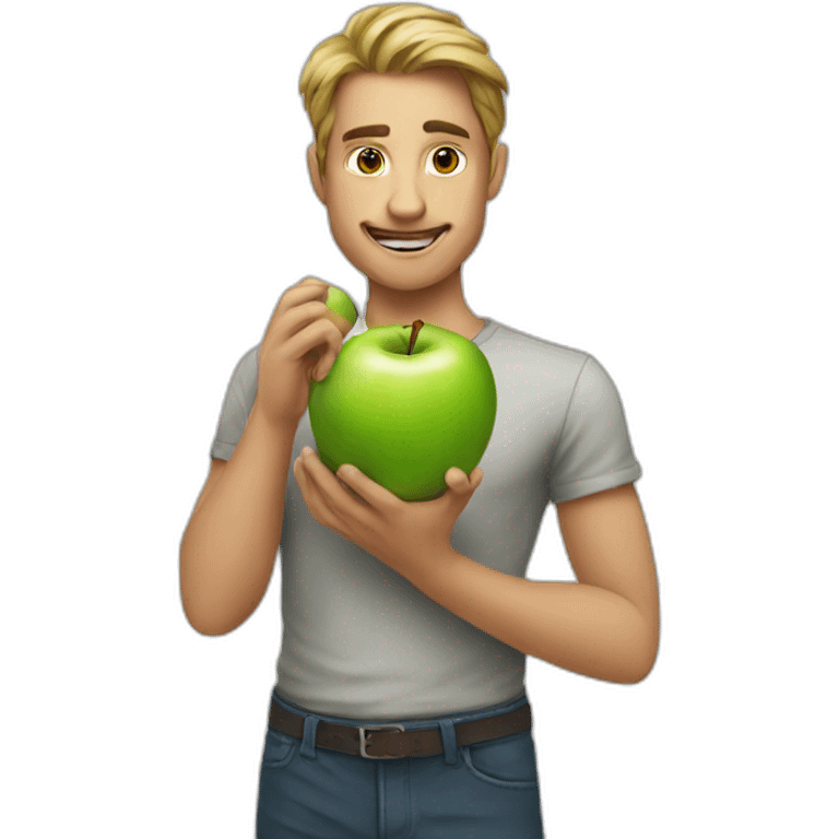 Apple eat a apple emoji