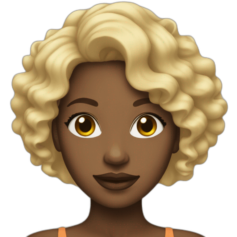 Beautiful black woman with blond curls emoji