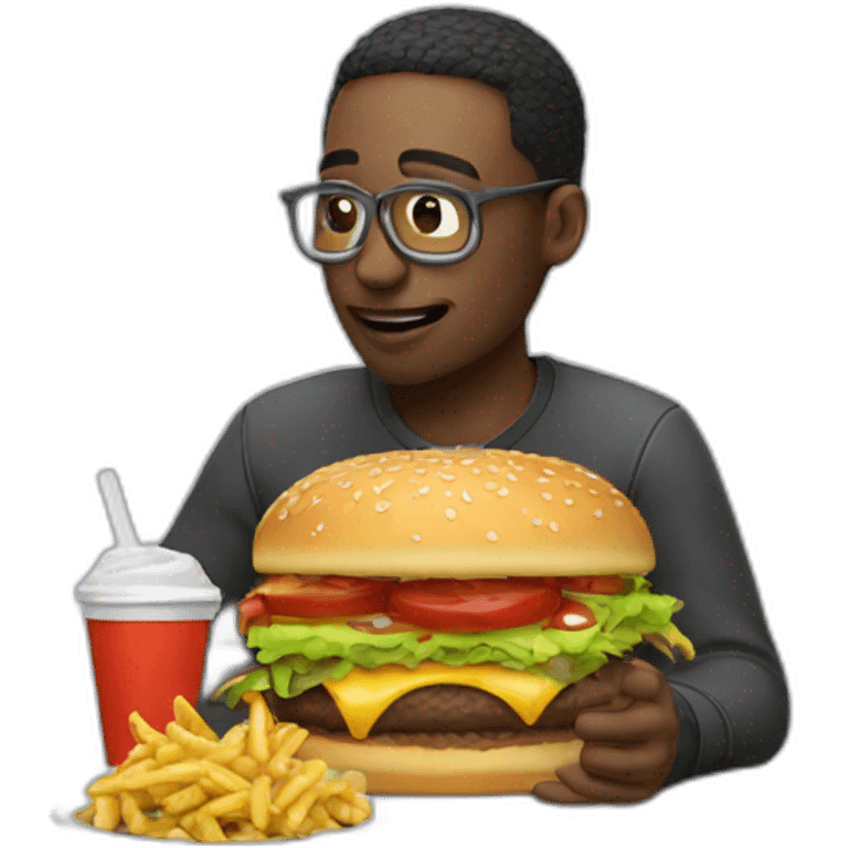 programmer eat a fastfood emoji