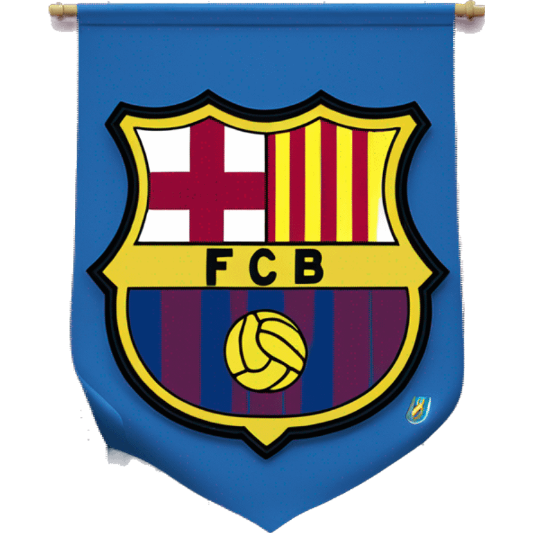 el escudo del fc barcelona con ojos y una bandera de guatemala emoji