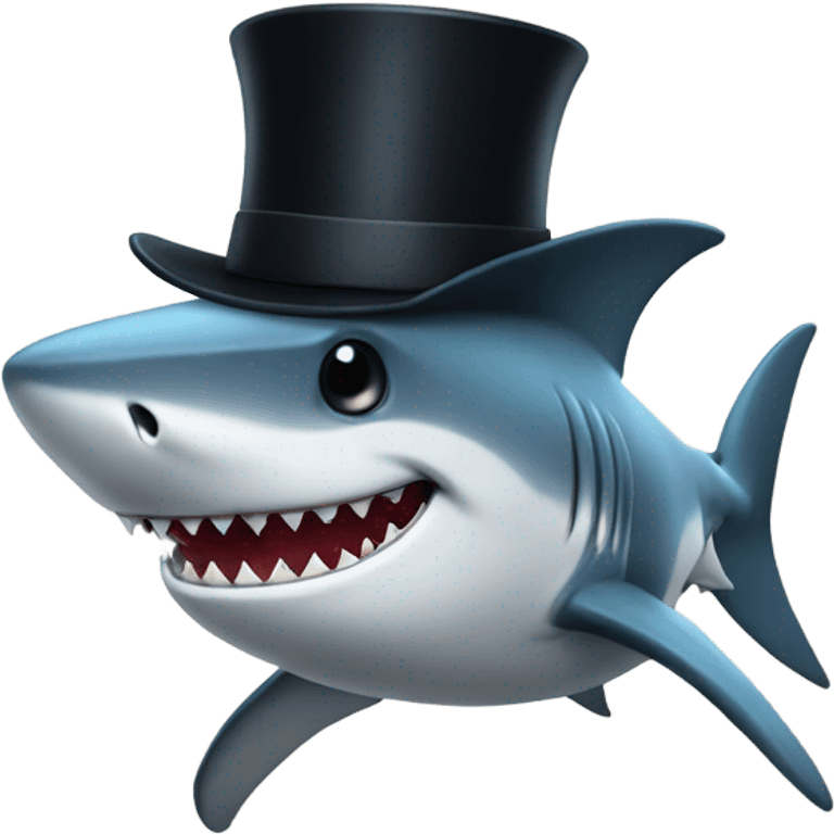 Shark with a top hat emoji