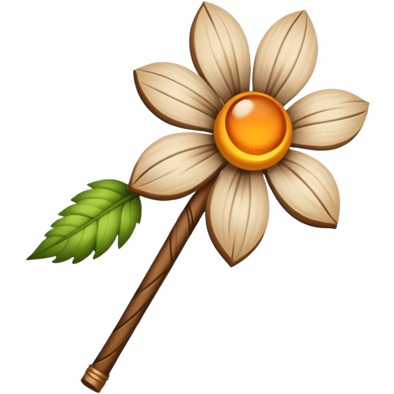 wooden druid staff flower  emoji